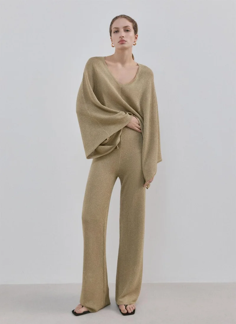 Mango  Knit trousers with mid-rise for Women | Best Price UAE
